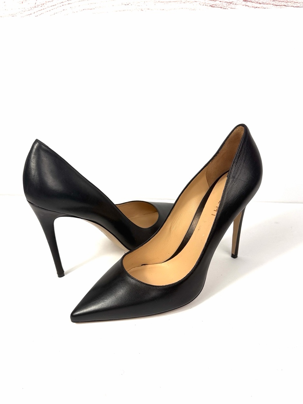 M.Gemi The Esatto 105 Stiletto Pumps Black Nappa Leather US 11 Italy